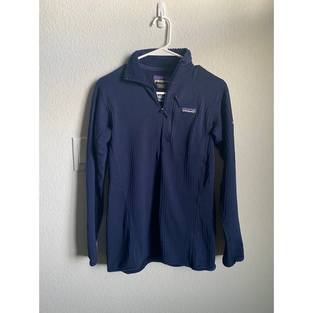 Patagonia Women Waffle Knit Gorpcore Pullover Size S Navy Tech Activewear